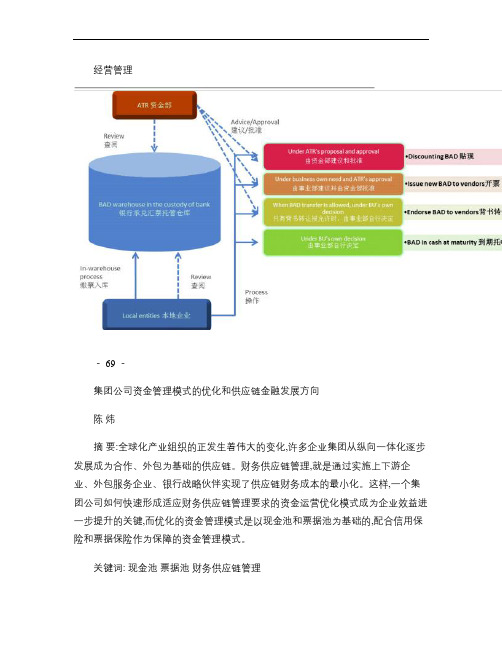 集团公司资金管理模式的优化和供应链金融发展方向_陈炜