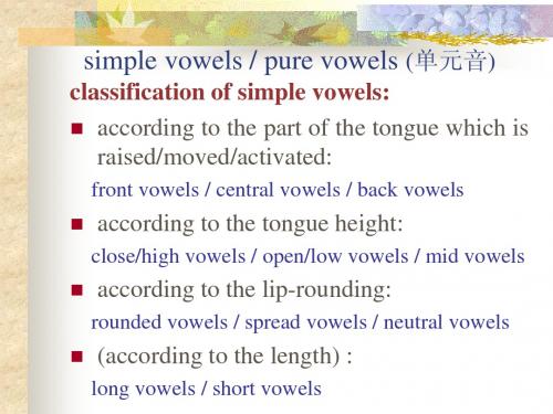 simple vowels大学英语语音材料