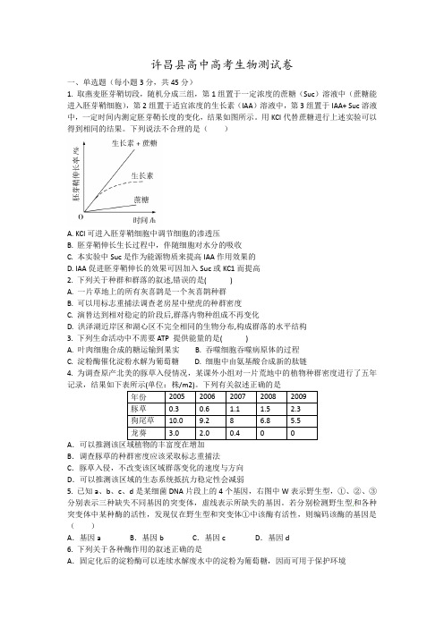 许昌县高中高考生物测试卷