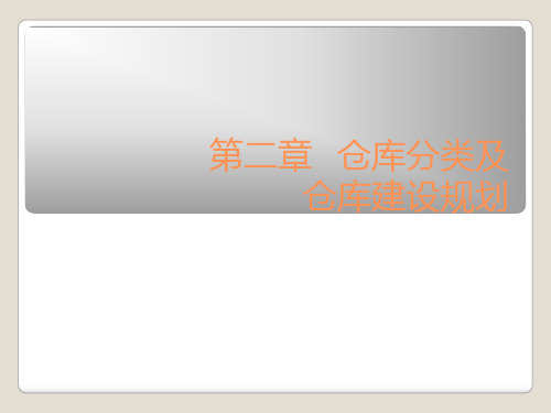 第二章  仓库分类及仓库建设规划PPT课件