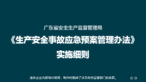 广东省 应急预案管理办法 实施细则