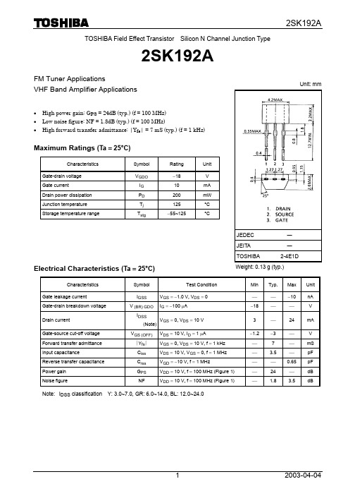 2SK192AY中文资料