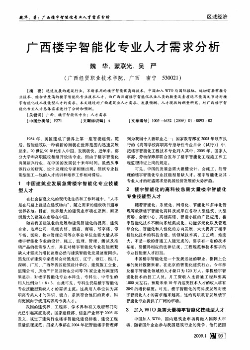 广西楼宇智能化专业人才需求分析