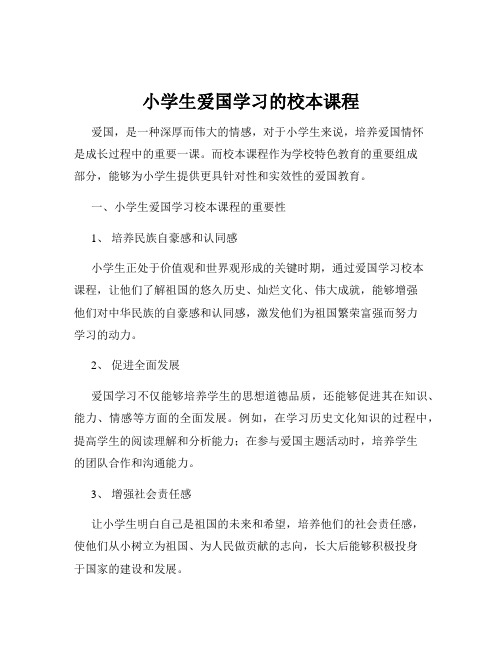 小学生爱国学习的校本课程