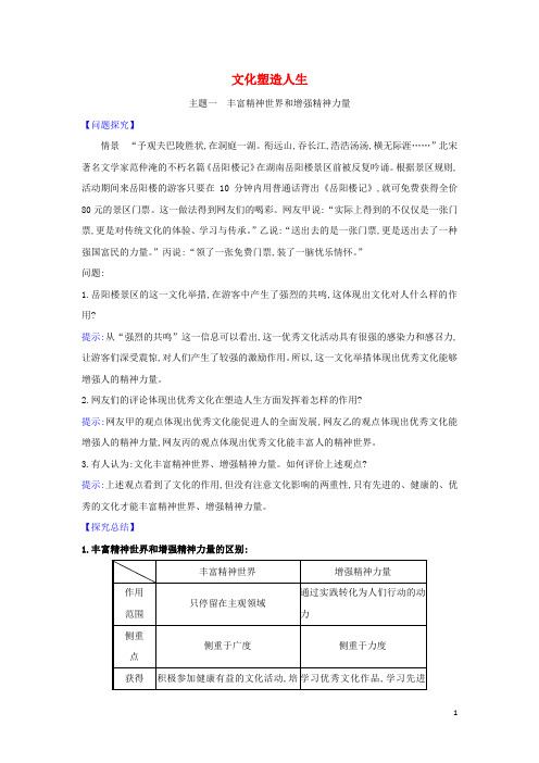 高中政治第一单元文化与生活