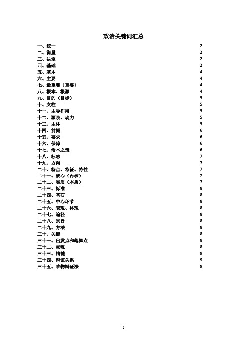 高考政治关键词汇总