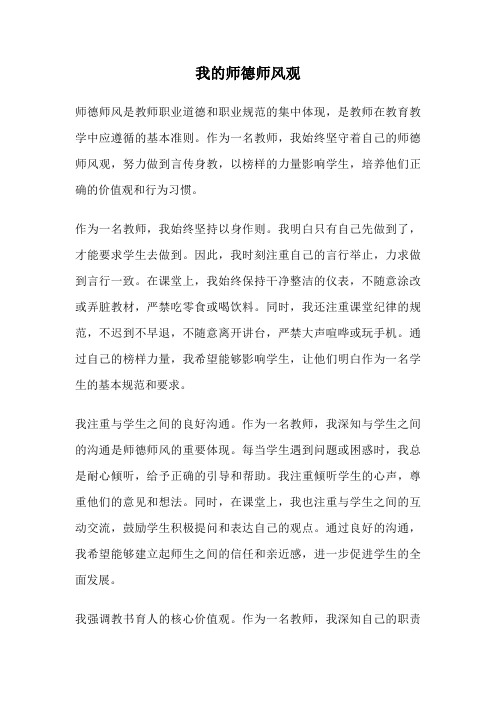 我的师德师风观