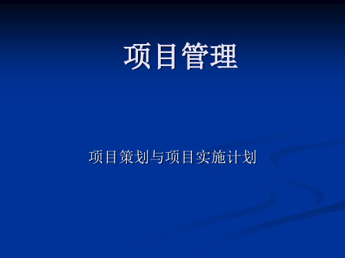 项目策划与项目实施计划(PPT)