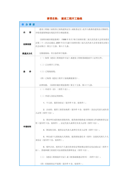 建设工程开工验线