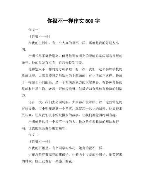 你很不一样作文800字