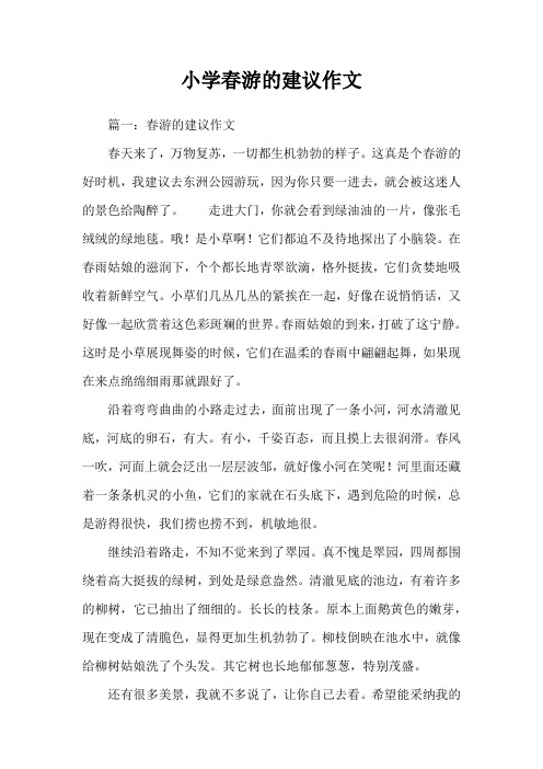 小学春游的建议作文