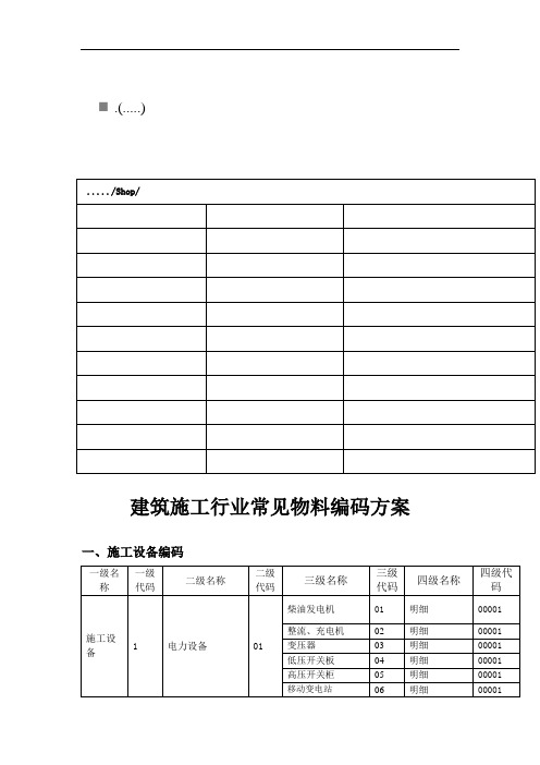 试议建筑施工行业常见物料编码方案(doc 11页)