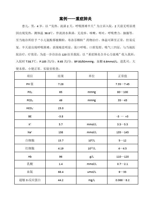 1.重症肺炎儿科护理病例 解析 (1)