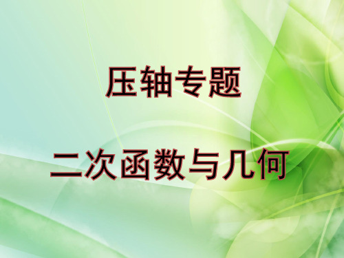 人教版九年级上册第二十二章复习压轴专题——二次函数与几何(共15张PPT)