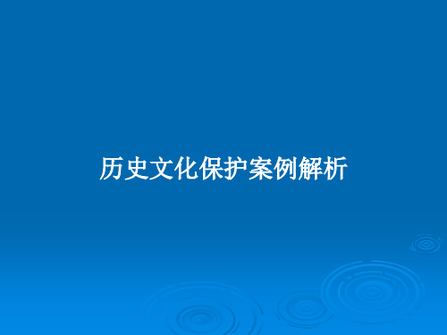 历史文化保护案例解析PPT教案