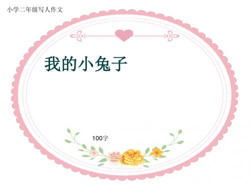 小学二年级写人作文《我的小兔子》100字