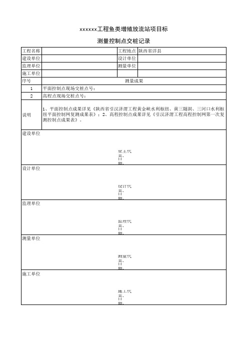 测量交桩记录表