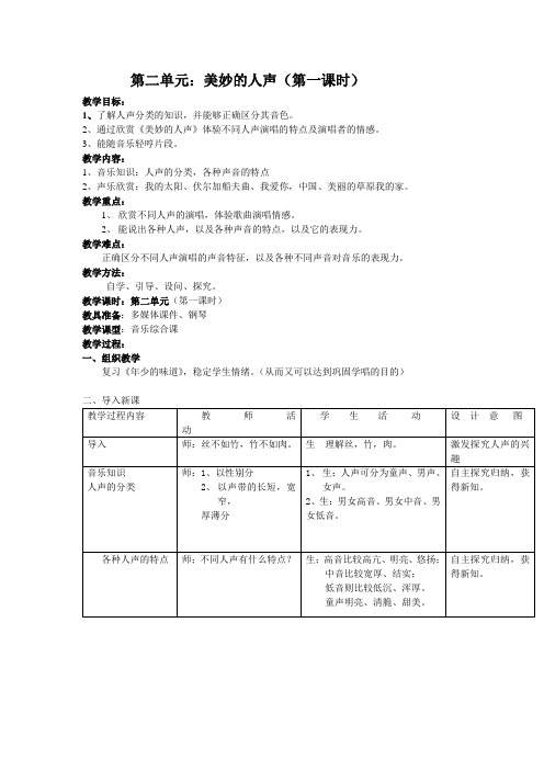 美妙的人声教案