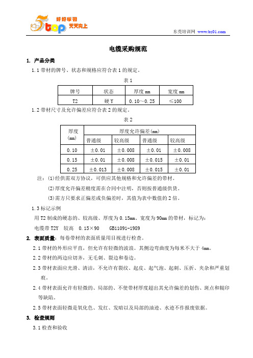 电缆采购规范