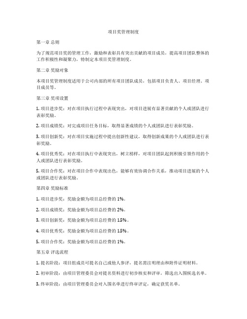 项目奖管理制度