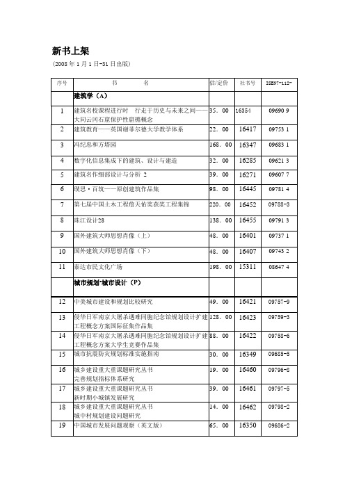 建筑类书籍清单