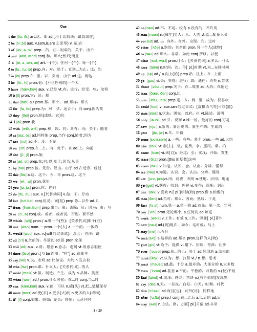 最常用2000英语单词(全部标有注释)