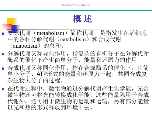 微生物的代谢专业知识讲解