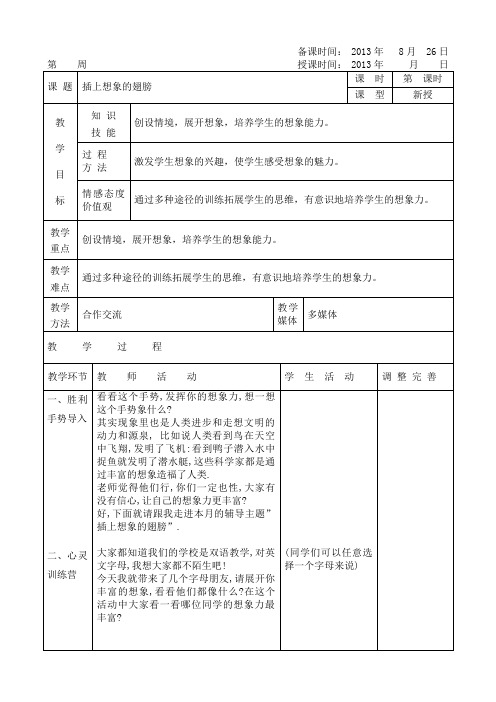 心理健康 插上想象的翅膀