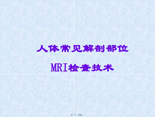 MR检查技术