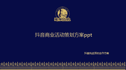 抖音商业活动策划方案ppt