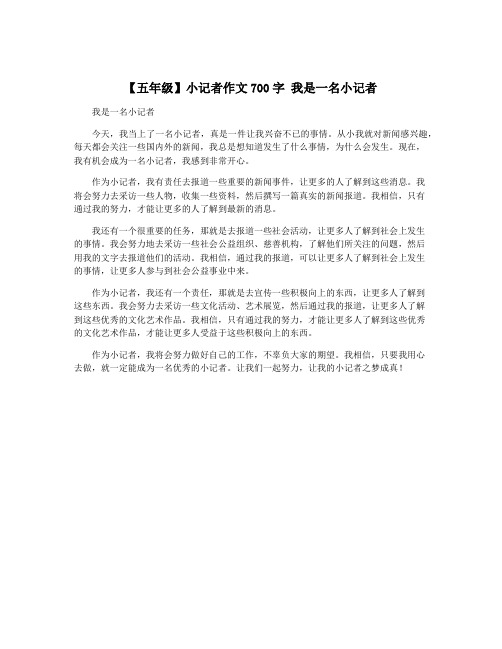 【五年级】小记者作文700字 我是一名小记者