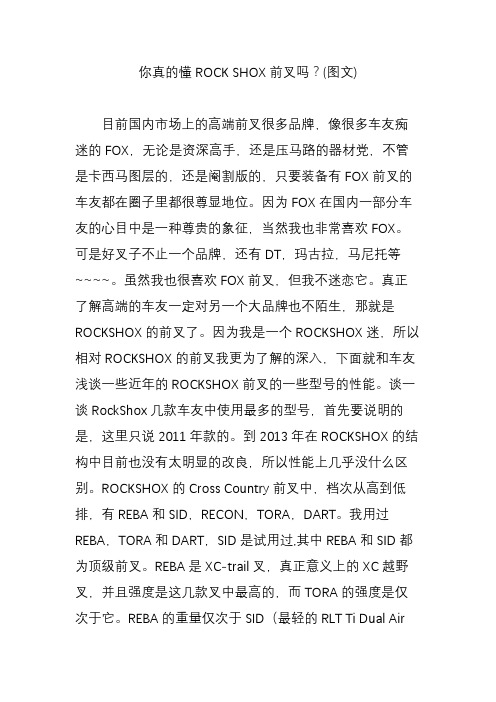 你真的懂ROCK SHOX前叉吗？(图文)