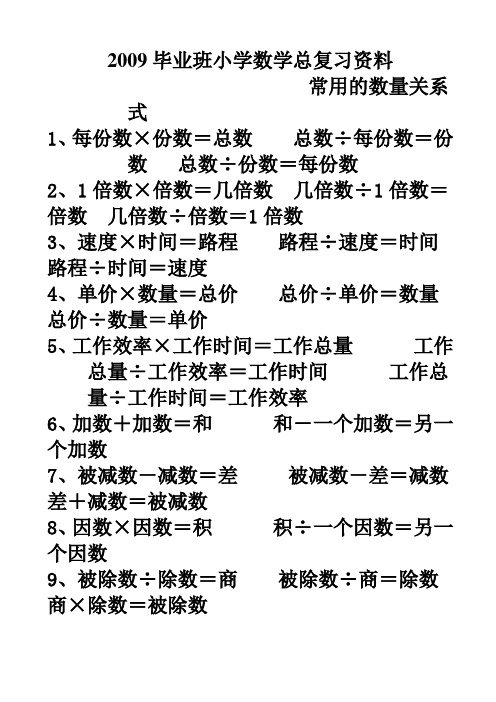 小学六年级数学总复习资料(,79页)(人教版)