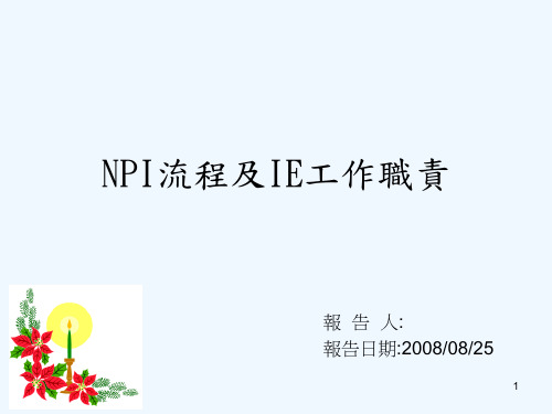 NPI流程及IE工作职责 PPT