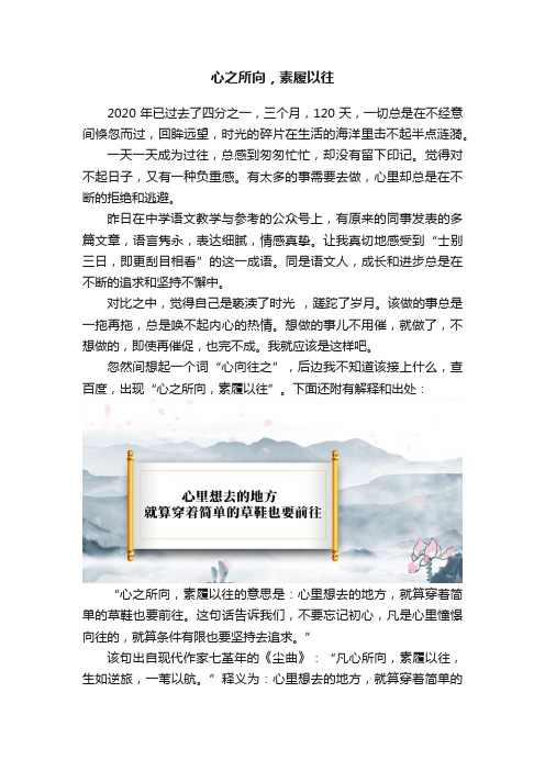 心之所向，素履以往