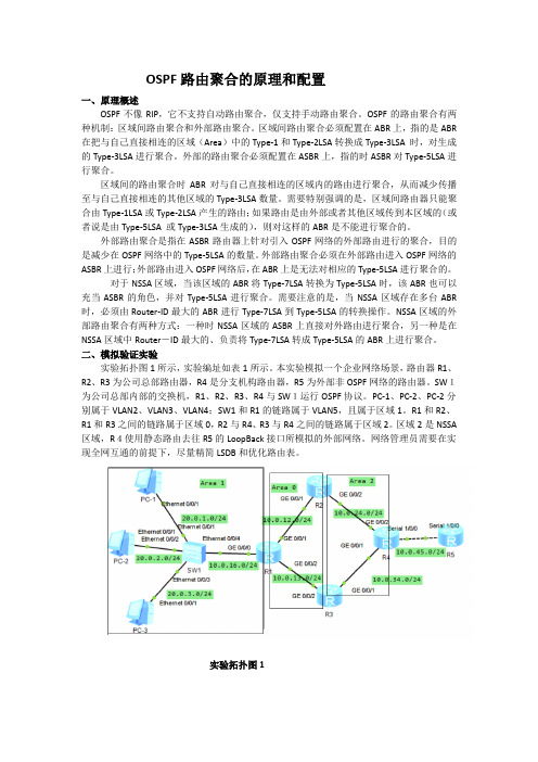 8、OSPF路由聚合的原理和配置