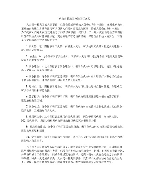 火灾自救逃生方法图标含义