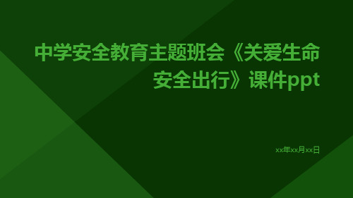 中学安全教育主题班会《关爱生命安全出行》课件ppt