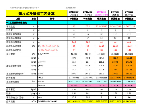 翅片式冷凝器工艺计算