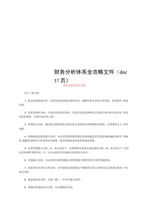 财务分析体系全攻略文件(doc37页)