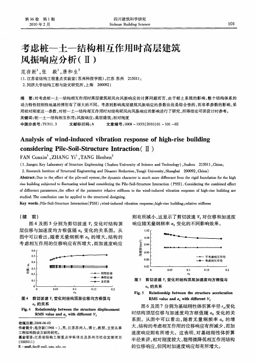 考虑桩-土-结构相互作用时高层建筑风振响应分析(Ⅱ)