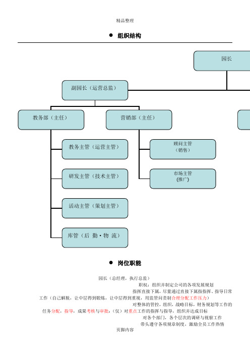 早教管理体系组织结构