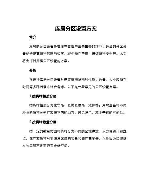 库房分区设置方案