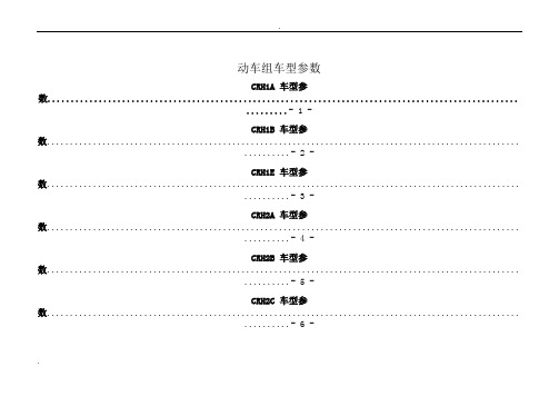 动车组车型参数