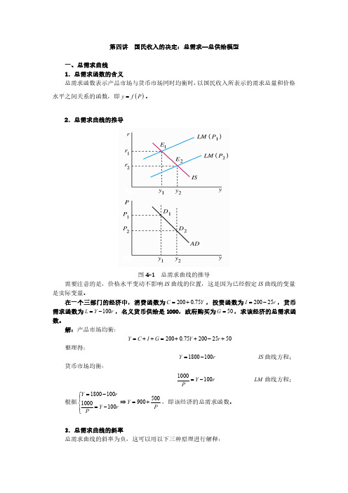 4第四讲 国民收入的决定：总需求—总供给模型