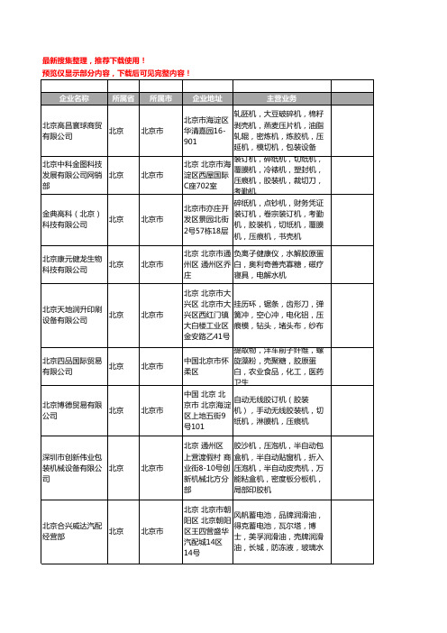 新版北京市胶壳工商企业公司商家名录名单联系方式大全23家