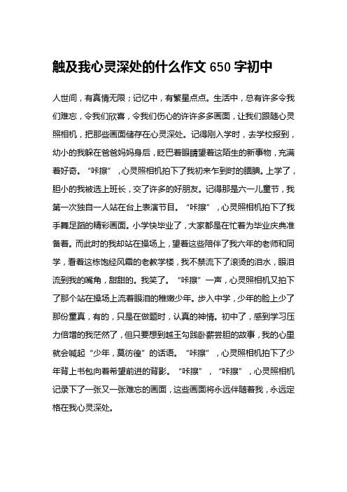 触及我心灵深处的什么作文650字初中