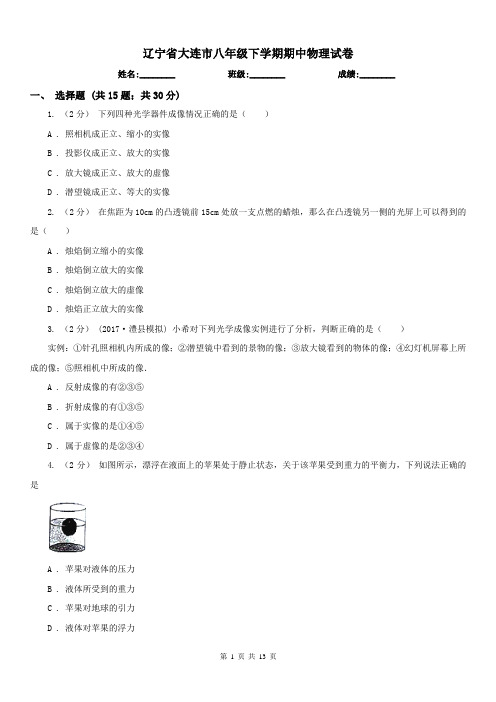 辽宁省大连市八年级下学期期中物理试卷