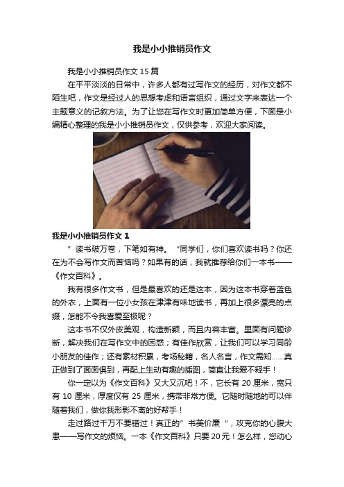 我是小小推销员作文