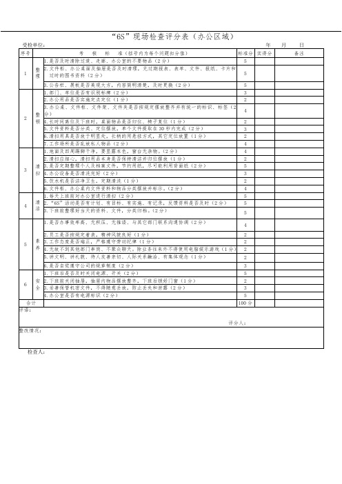 6S现场检查评分表(修改后的)